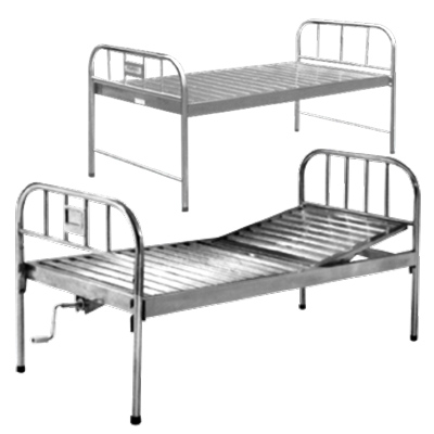 上海躍進不銹鋼醫用病床手動單搖雙搖床